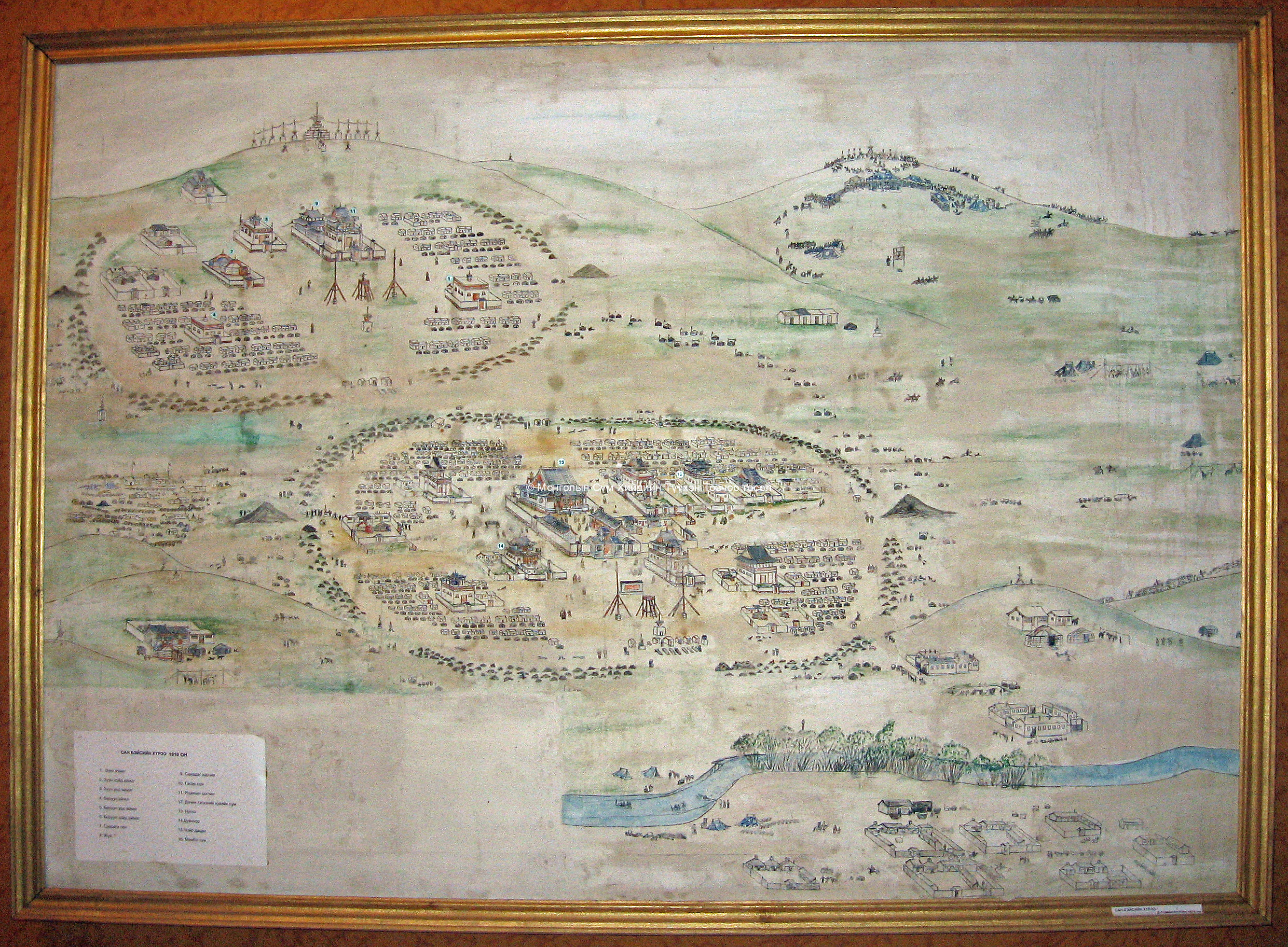 San beisiin örgöö. Temple painting